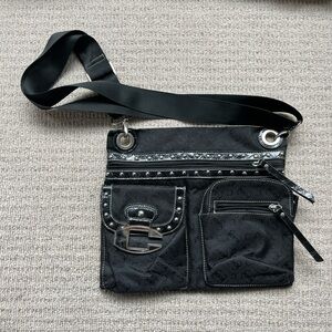 Y2K black silver studded DL Chenson bag
